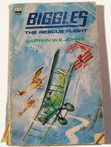 cover of Biggles book showing dogfight